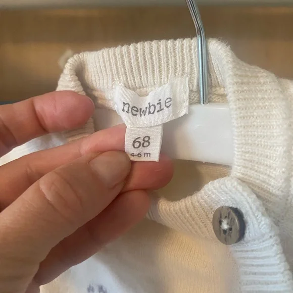 Newbie (Jacadi/Bonpoint style) Cream Bear Button-Up baby Sweater - Picture 4 of 5